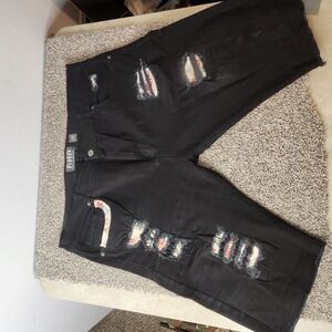 AHP Another Hype Piece Jean Shorts Size 42‎ Distressed 90's Grunge Skater Y2k